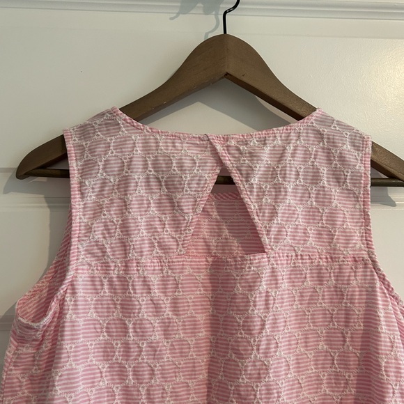 Talbots Sleeveless Top Pink White Stripes Size M - Picture 9 of 10